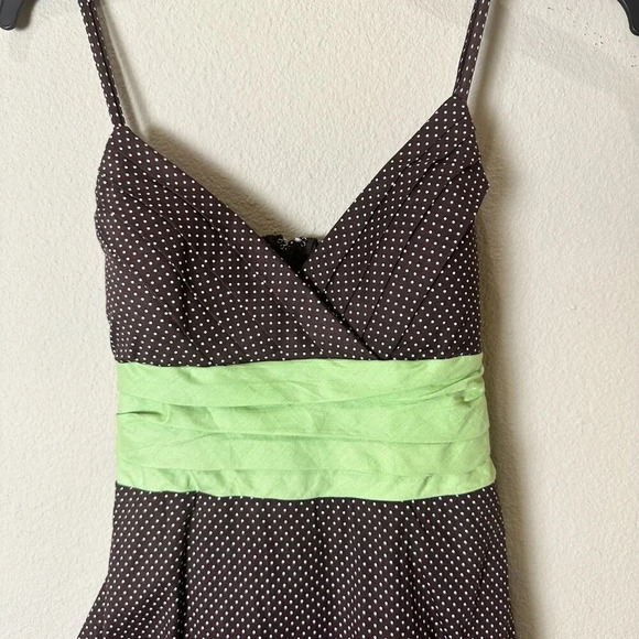 VINTAGE Speechless Party Dress Brown Polka Dots with Sash Tulle   - size small - Picture 4 of 12